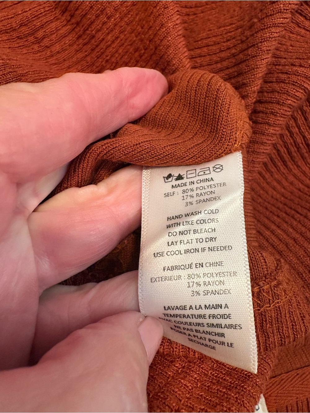 Paper Crane Rust Color Ribbed Midi Sweater Set. Size Medium. Great Condition!! - Picture 8 of 16